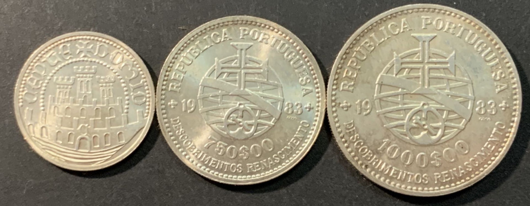 紫瑗钱币—微拍第90期  葡萄牙 1983年 17届欧洲博览会 1000埃斯库多 21克 0.835银 UNC