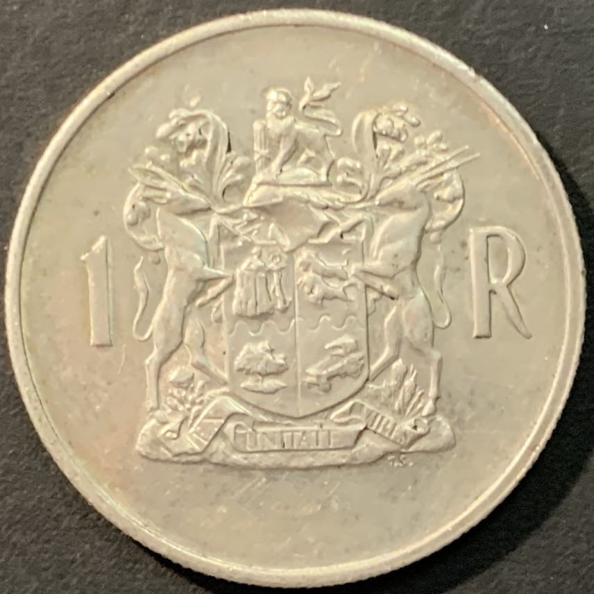 紫瑗钱币—微拍第90期  南非 1969年  维沃尔德 1兰特 15克 0.8银