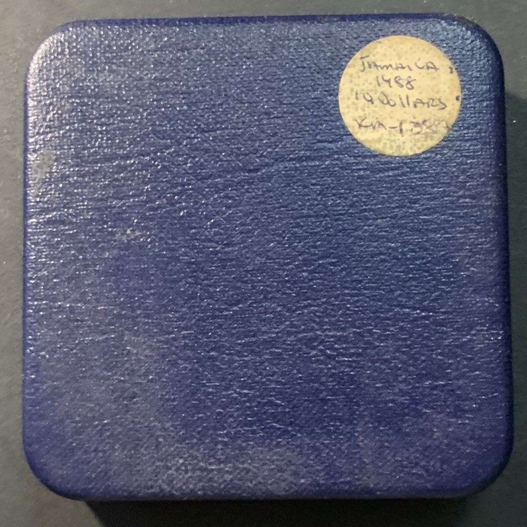 紫瑗钱币—微拍第90期  牙买加 1988年 国际工作年 10元 22.45克 0.925银 精制 原盒证书