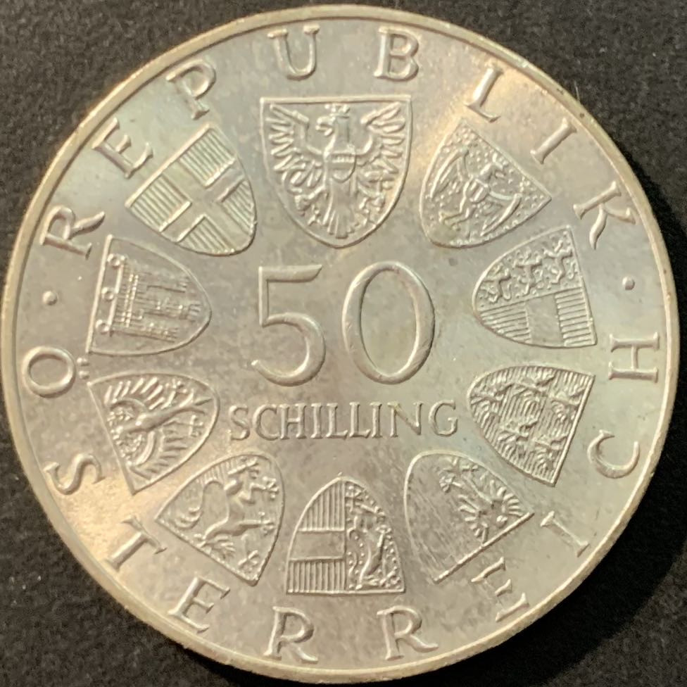 紫瑗钱币—微拍第90期  奥地利 1974年 广播系统成立50周年 20先令 20克 0.64银 