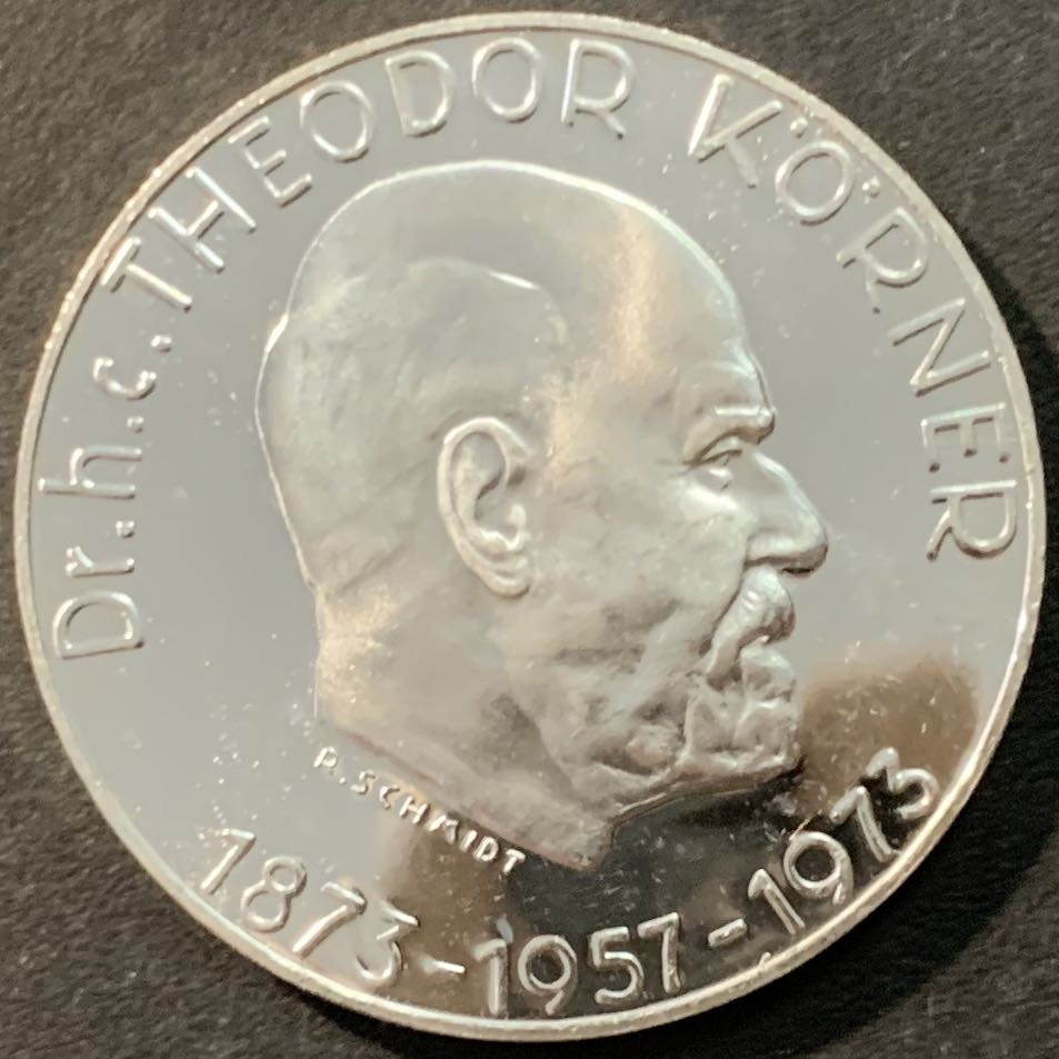 紫瑗钱币—微拍第90期  奥地利 1973年 总统克纳诞辰100周年 50先令 20克 0.9银 精制