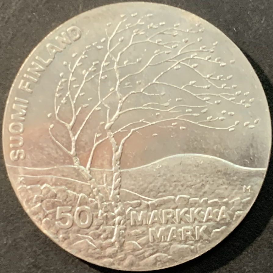 紫瑗钱币—微拍第90期  芬兰 1983年 世界田径锦标赛 50马克 22克 0.5银 UNC