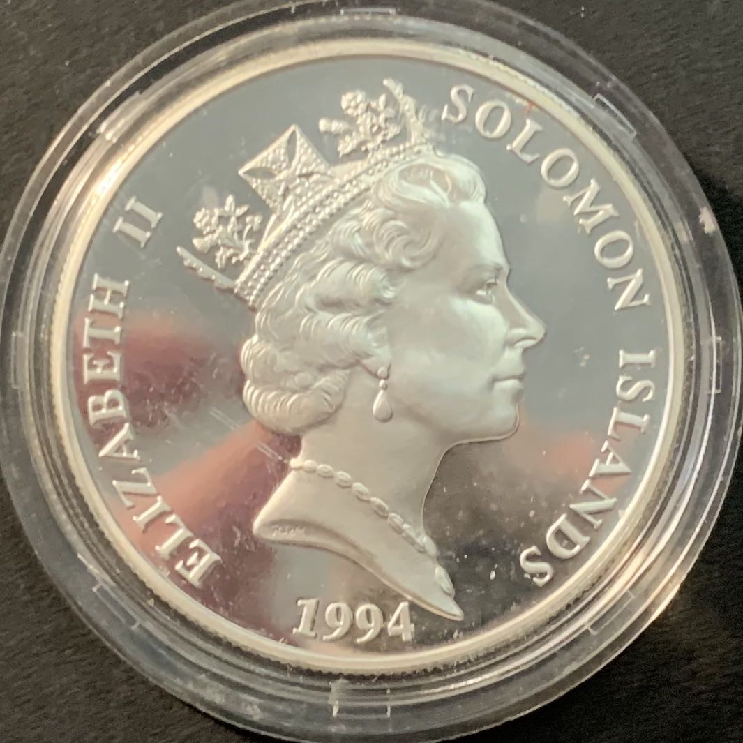 紫瑗钱币—微拍第90期  所罗门群岛 1994年 96亚特兰特奥运会  接力跑  28.28克 0.925银 精制