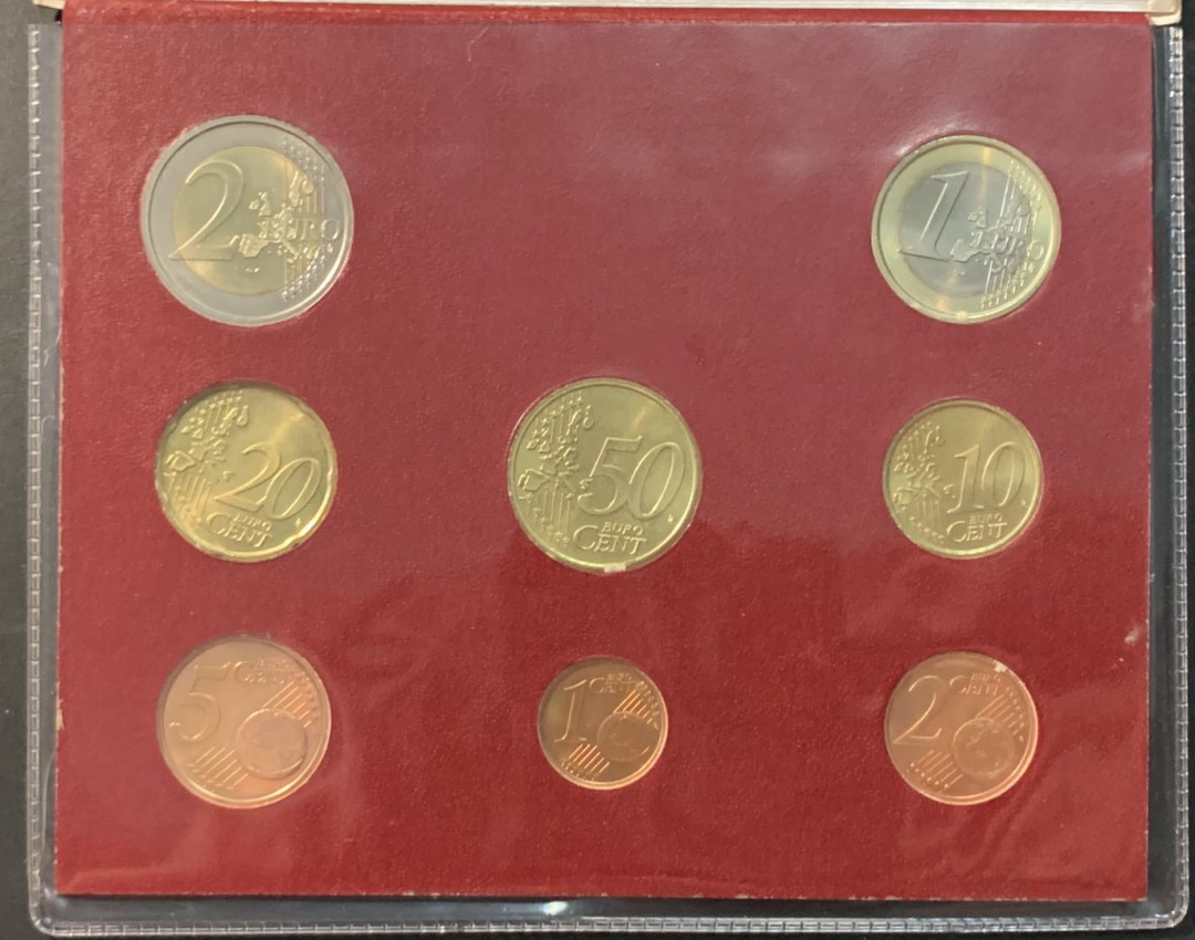 紫瑗钱币—微拍第90期  梵蒂冈 2004年 保罗二世 1分—2欧 8枚套 官方套