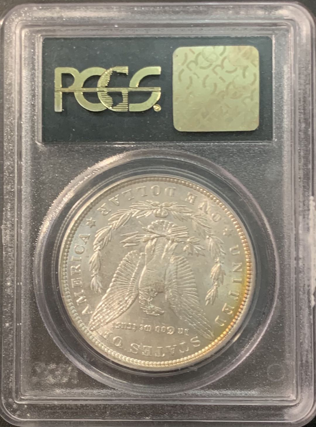 紫瑗钱币—微拍第90期  美国 1887年 摩根 1美元 环彩 PCGS MS63 经典老绿盒