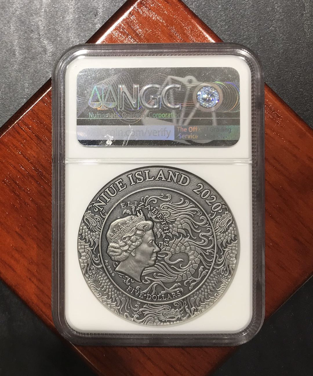 【随心拍&Getcoins】现代钱币拍卖第六十期 纽埃2020年中国三国人物系列吕布2盎司高浮雕银币NGC70首期蓝标