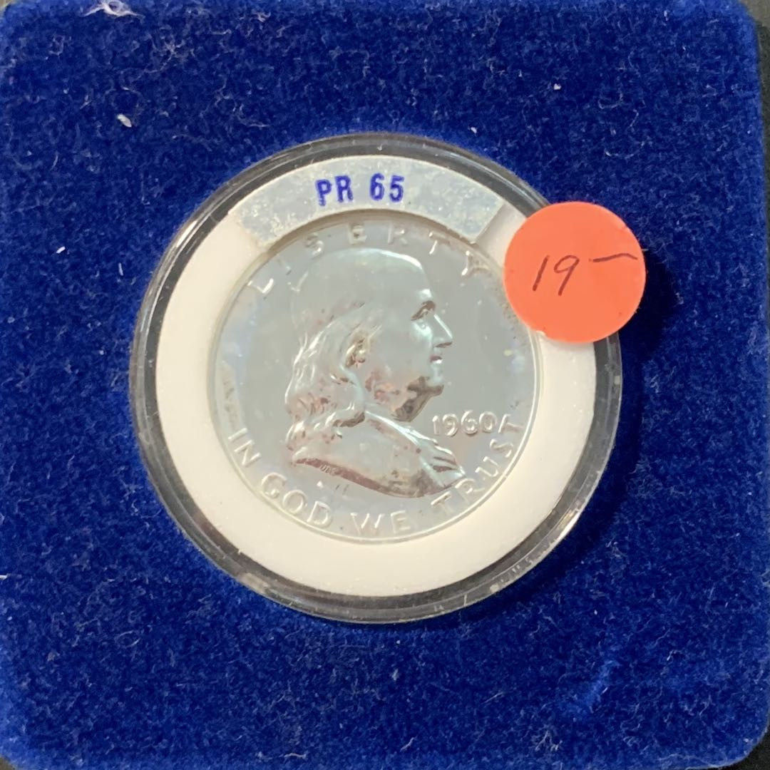 紫瑗钱币—微拍第90期  美国 1962年 富兰克林 50美分 半美元 12.5克 0.9银 PR65 精制