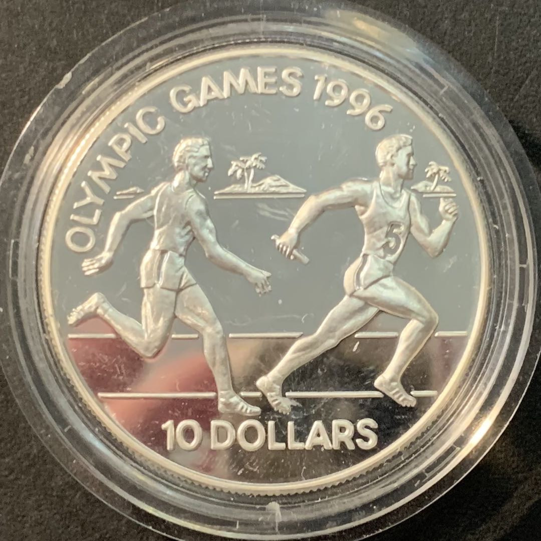 紫瑗钱币—微拍第90期  所罗门群岛 1994年 96亚特兰特奥运会  接力跑  28.28克 0.925银 精制