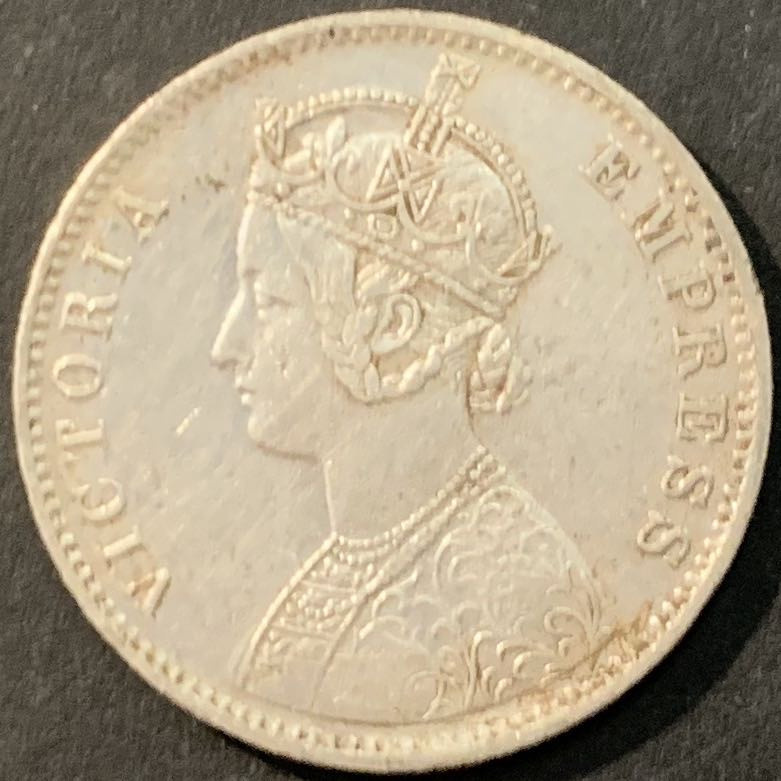 紫瑗钱币—微拍第90期  英属印度 1890年 维多利亚女皇 1卢比 11.66克 0.917银