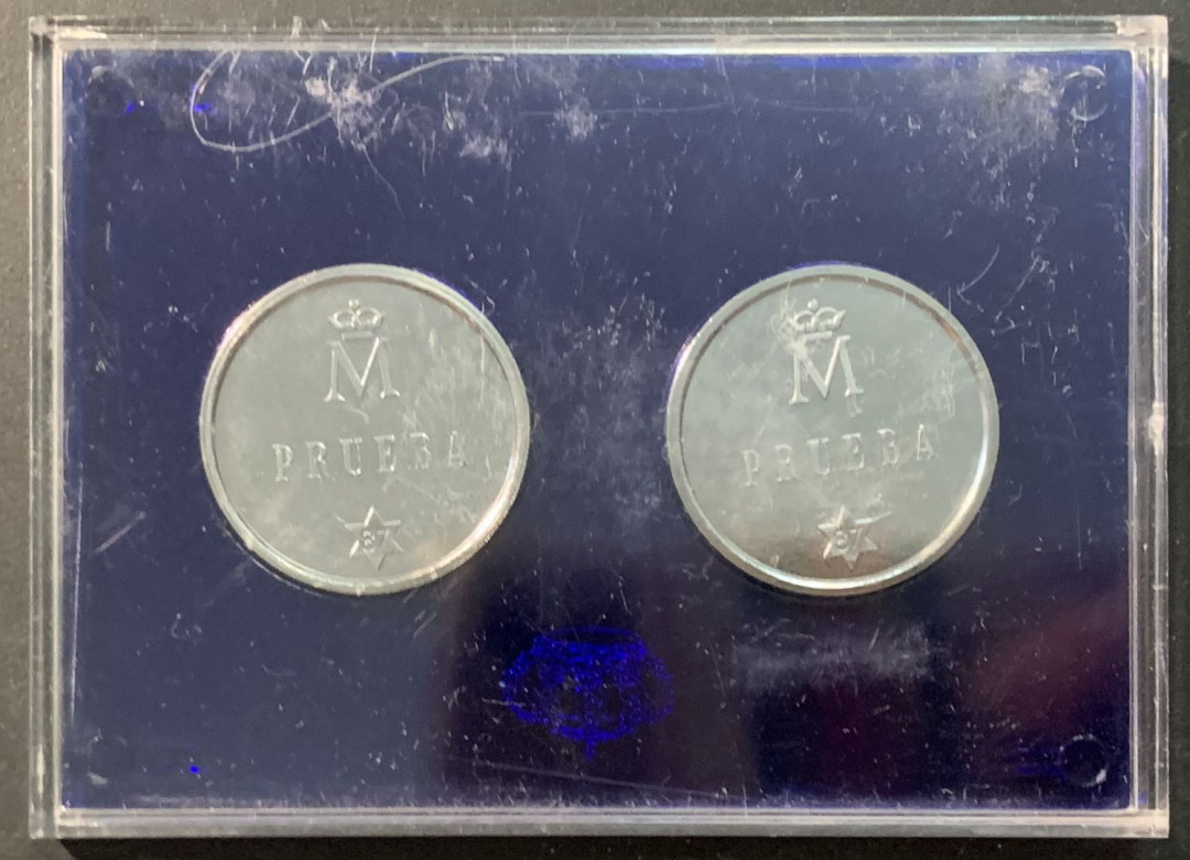 紫瑗钱币—微拍第90期  西班牙 1987年 500比塞塔 样币 2枚一套 原厂盒