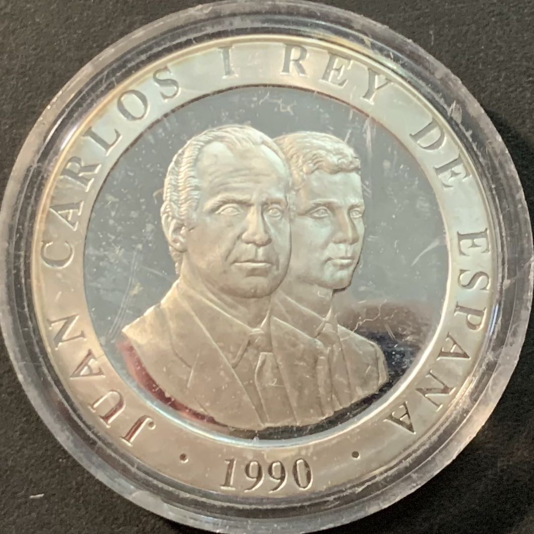 紫瑗钱币—微拍第90期  西班牙 1990年 92巴塞罗那奥运会 会徽 2000比塞塔 26.7克 0.925银 精制