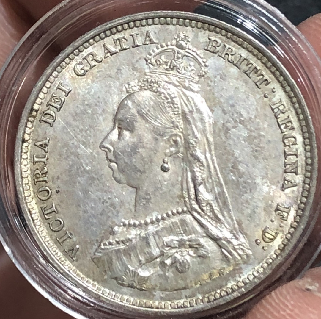 【随心拍&Getcoins】现代钱币拍卖第六十期 英国1887年维多利亚加冕1先令银币五彩老包浆UNC级别