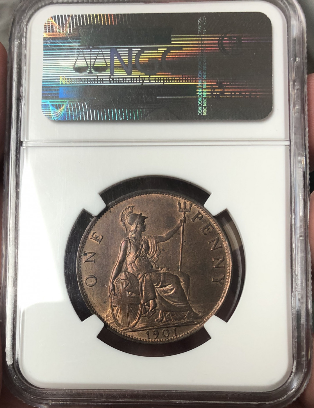 【随心拍&Getcoins】现代钱币拍卖第六十期 英国1901年维多利亚女王1便士NGCMS62RB