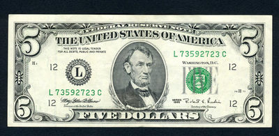 四海收藏—7月24日 15:30 中外钱币拍卖 - 流通品 美国 1995年 5元