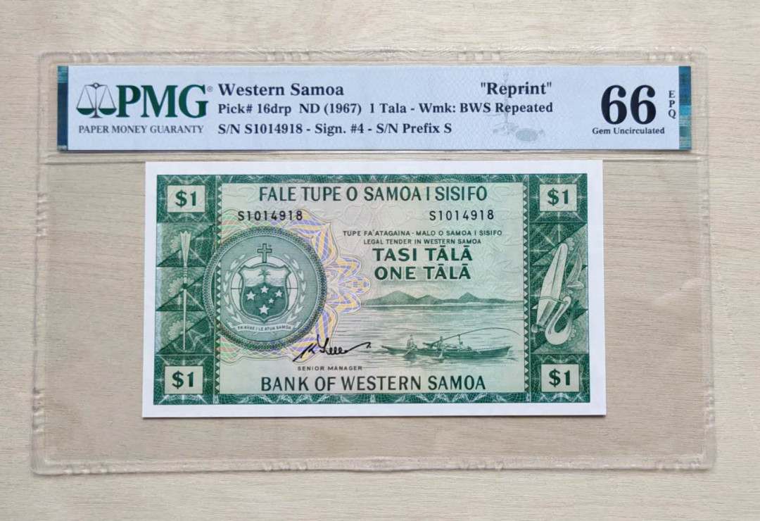 ★币不可少★第126期微拍★快递包邮 西萨摩亚1967海岛风情pmg66
