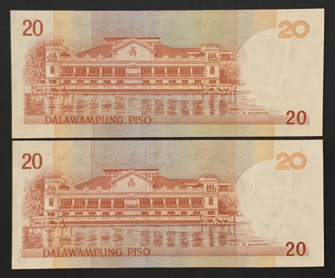 紫瑗钱币——微拍第92期—纸币场 菲律宾 2008年 20比索 2枚一组 UNC