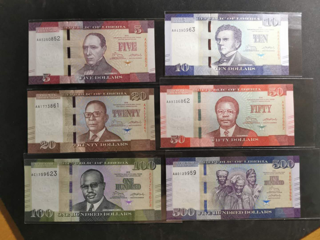 【鲸贝乐淘】千字文·第“上和下睦，夫唱妇随”号拍卖 【利比里亚】2016，2017大全套，全新全品UNC 