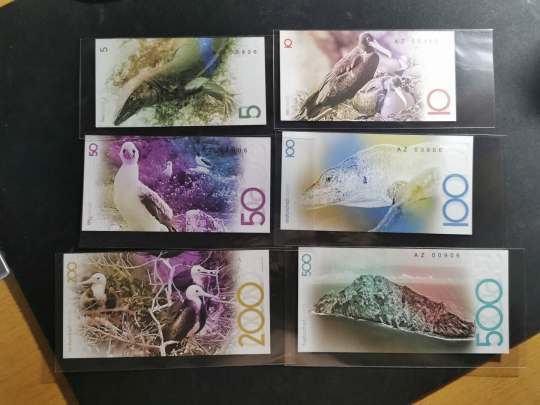 【鲸贝乐淘】千字文·第“上和下睦，夫唱妇随”号拍卖 全新2019年 雷东达岛5 - 500 六张套 全同号 Hybrid 塑料钞，全新全品UNC 