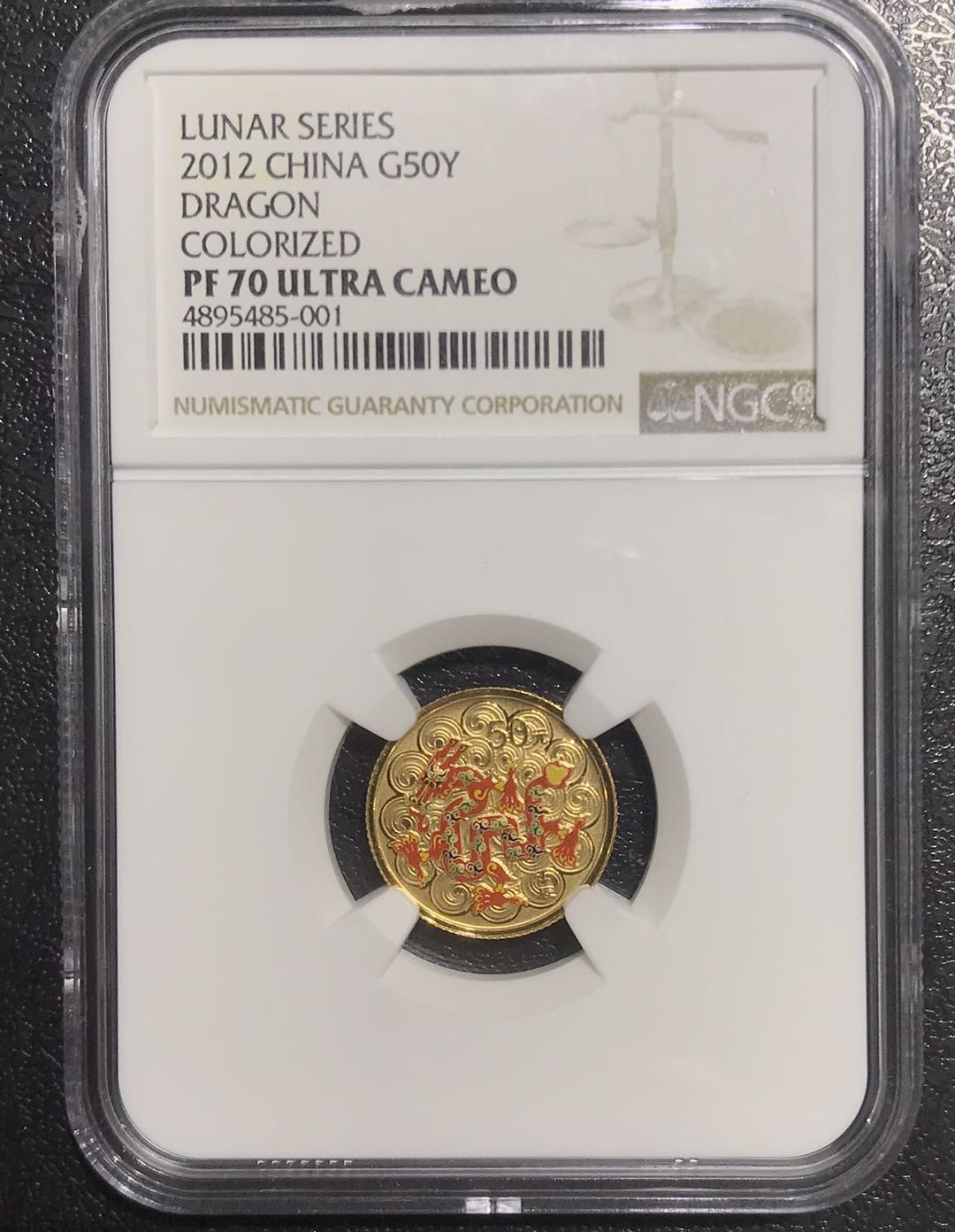 【随心拍&Getcoins】现代钱币拍卖第六十一期 2012年龙年1/10盎司金币NGC70