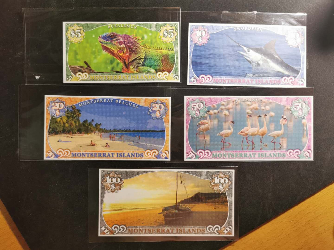 【鲸贝乐淘】千字文·第“上和下睦，夫唱妇随”号拍卖 蒙特塞拉特岛同号一套，全新全品UNC 