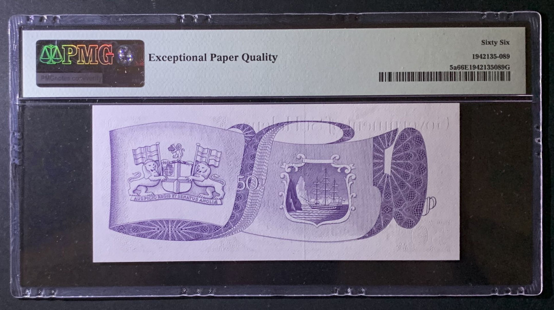 紫瑗钱币——微拍第92期—纸币场 圣赫勒拿 1979年 女王无冠 50便士 PMG 66 EPQ （P-5a）