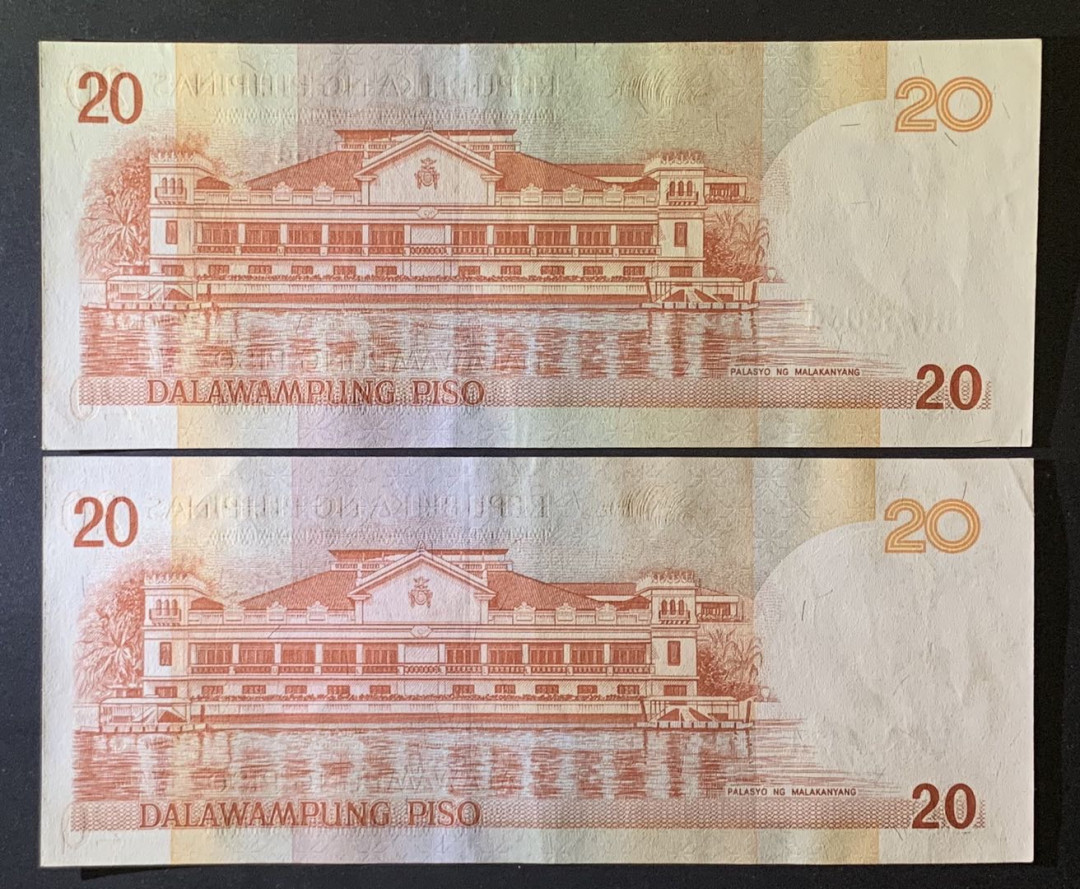 紫瑗钱币——微拍第92期—纸币场 菲律宾 2008年 20比索 2枚一组 UNC