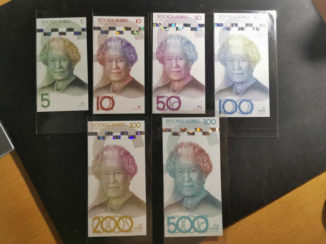 【鲸贝乐淘】千字文·第“上和下睦，夫唱妇随”号拍卖 全新2019年 雷东达岛5 - 500 六张套 全同号 Hybrid 塑料钞，全新全品UNC 