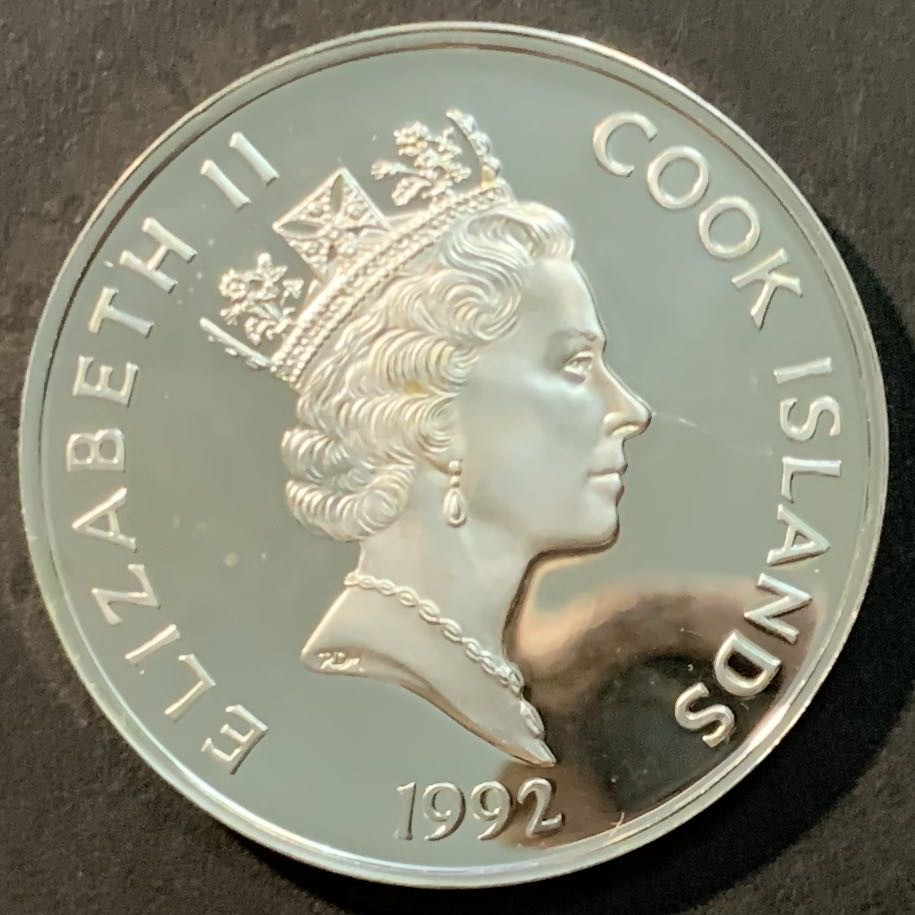 紫瑗钱币—微拍第125期  库克群岛 1992年 美洲发现500周年系列 萨卡加维亚指导刘易斯和克拉克 50元 31.1克 0.925银 精制