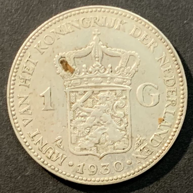 紫瑗钱币——微拍第104期 荷兰 1930年 威廉米娜女王 1盾 10克 0.72银 