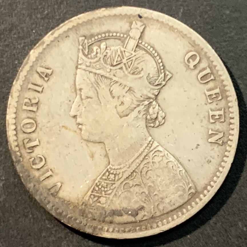 紫瑗钱币——微拍第104期 英属印度 1875年 维多利亚女皇 1卢比 11.66克 0.917银