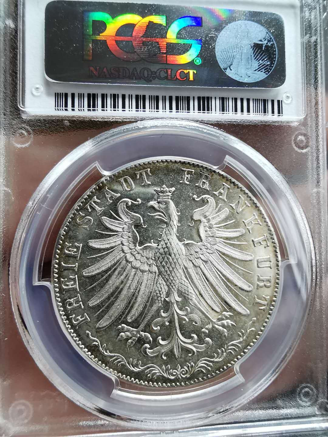 凡希社世界钱币微拍第一百二十八期 荐！1855法兰克福宗教改革纪念2古尔登大银PCGS-MS64