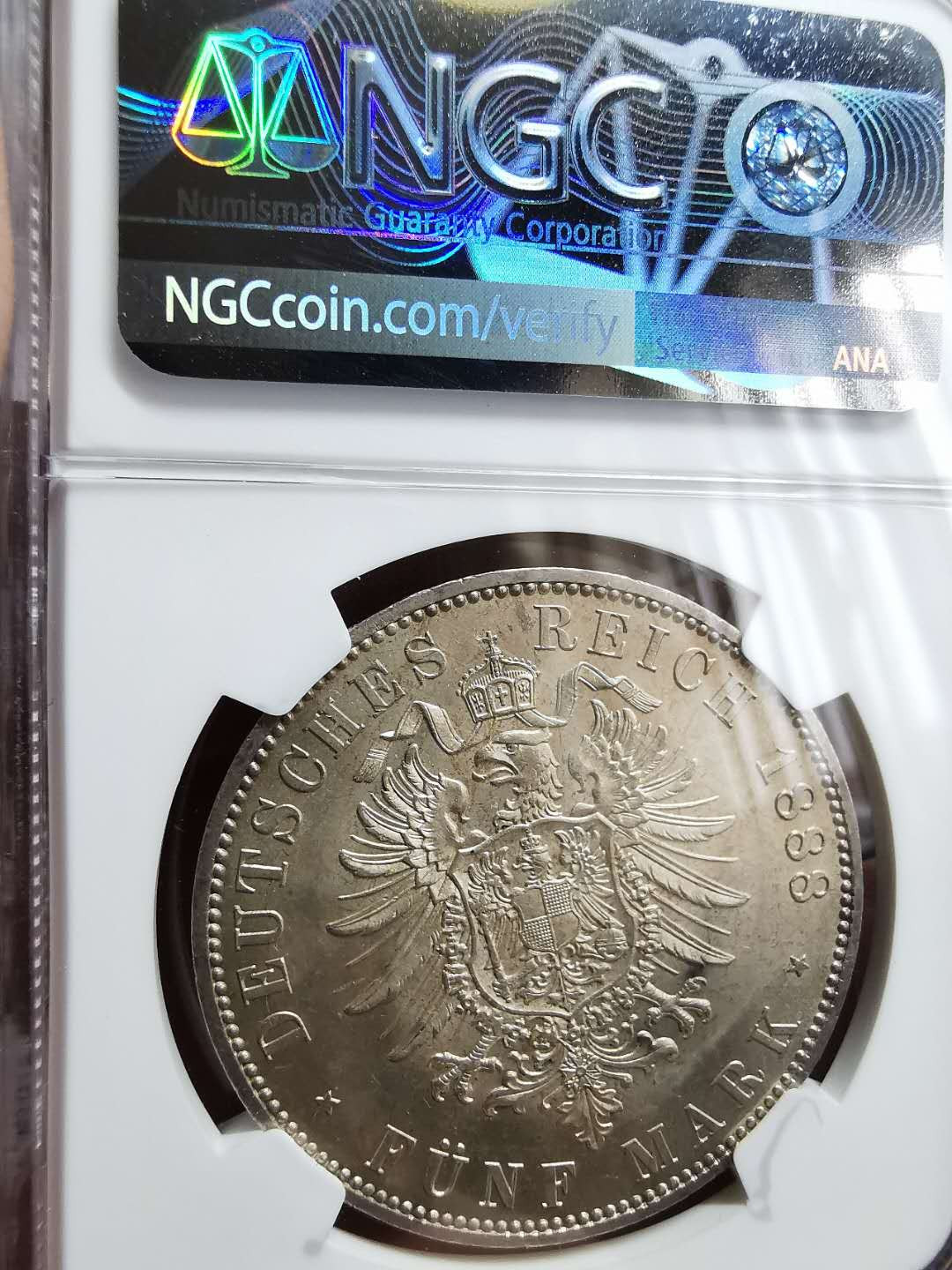 凡希社世界钱币微拍第一百二十八期 1888普鲁士5马克大银NGC-MS63