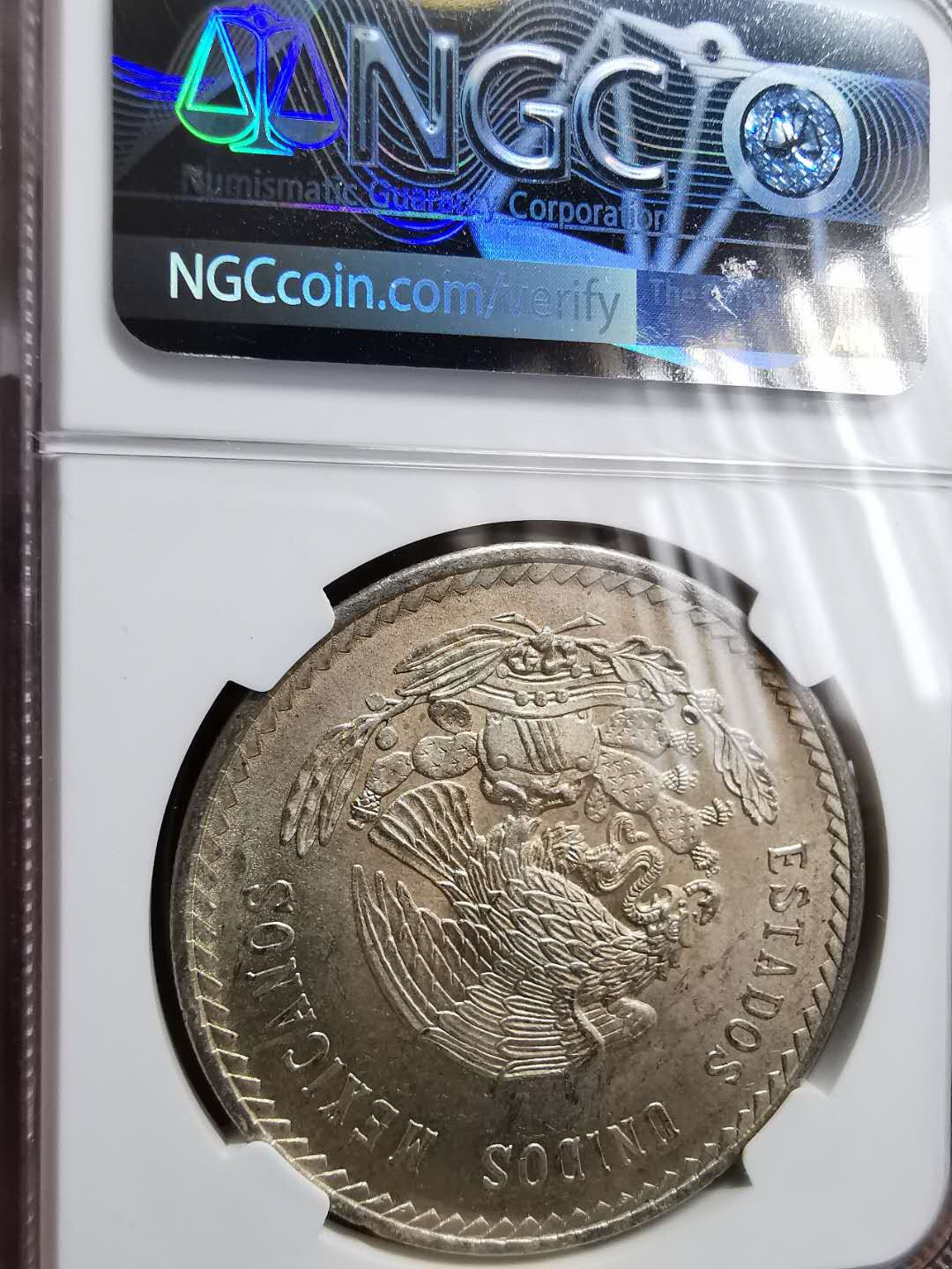 凡希社世界钱币微拍第一百二十八期 1948墨西哥印第安原住民5比索大银NGC-MS63