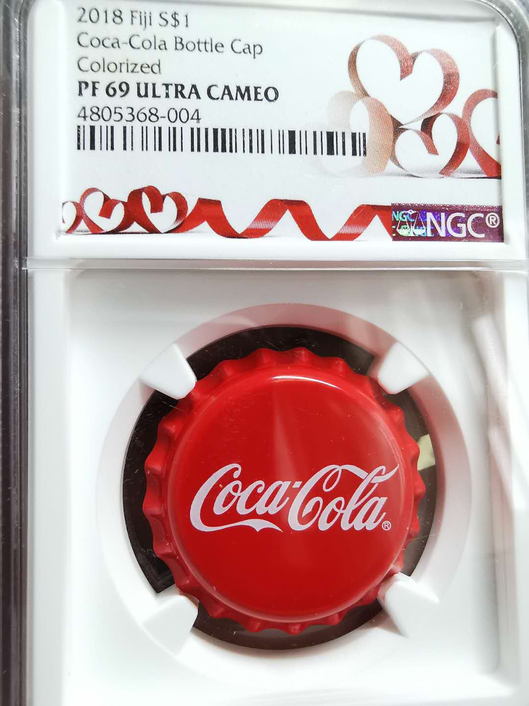 凡希社世界钱币微拍第一百二十八期 2018斐济可乐瓶盖异形银币NGC-PF69UC收藏级！