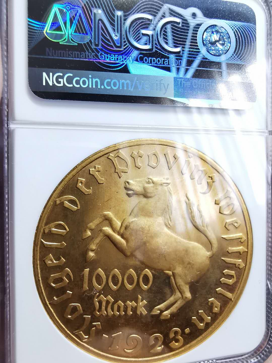 凡希社世界钱币微拍第一百二十八期 1923威斯特伐利亚马币10000马克NGC-MS64