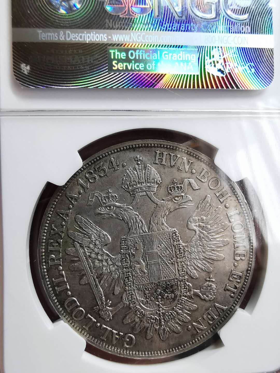 凡希社世界钱币微拍第一百二十八期 1834奥地利泰勒大银NGC-XF45