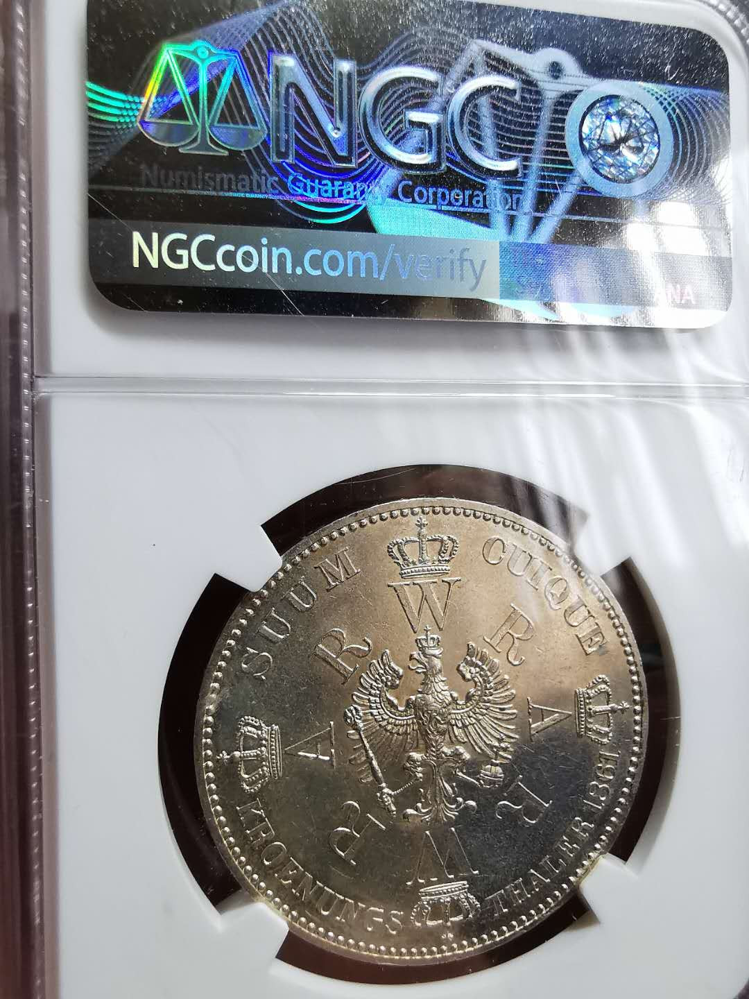 凡希社世界钱币微拍第一百二十八期 1861普鲁士泰勒NGC-UNCD