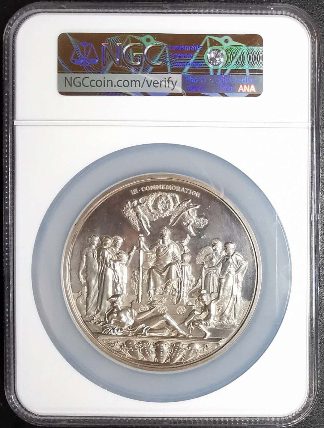 凡希社世界钱币微拍第一百二十八期 荐！1887维多利亚加冕大型银章NGC-UNCD