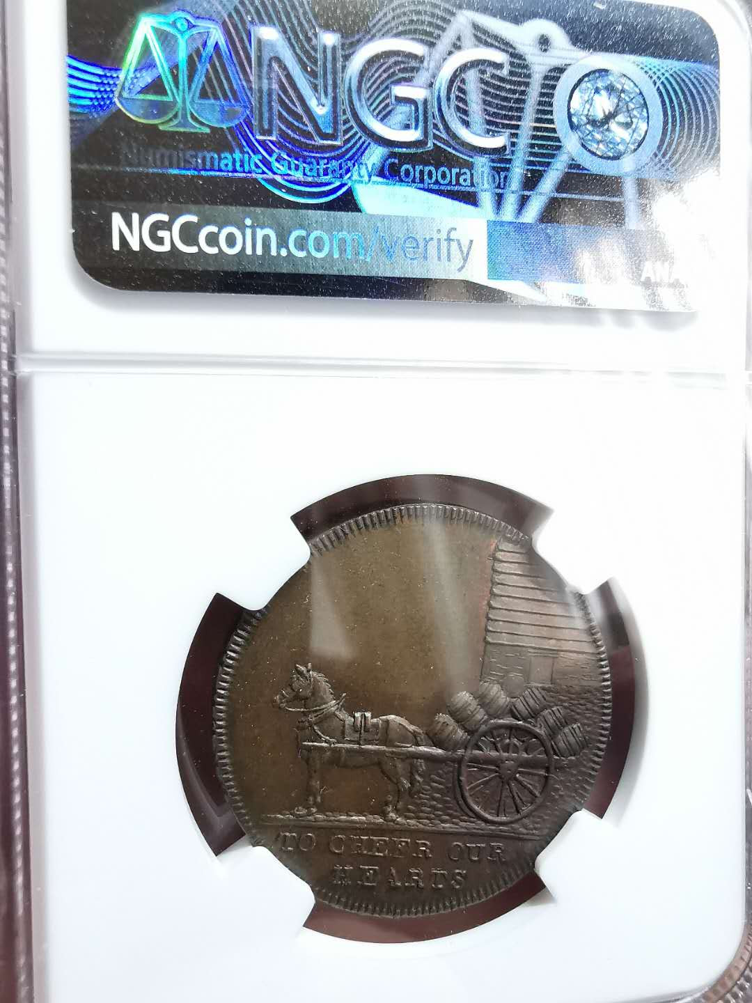 凡希社世界钱币微拍第一百二十八期 1796英国肯特郡1/2便士TOKEN NGC-MS62
