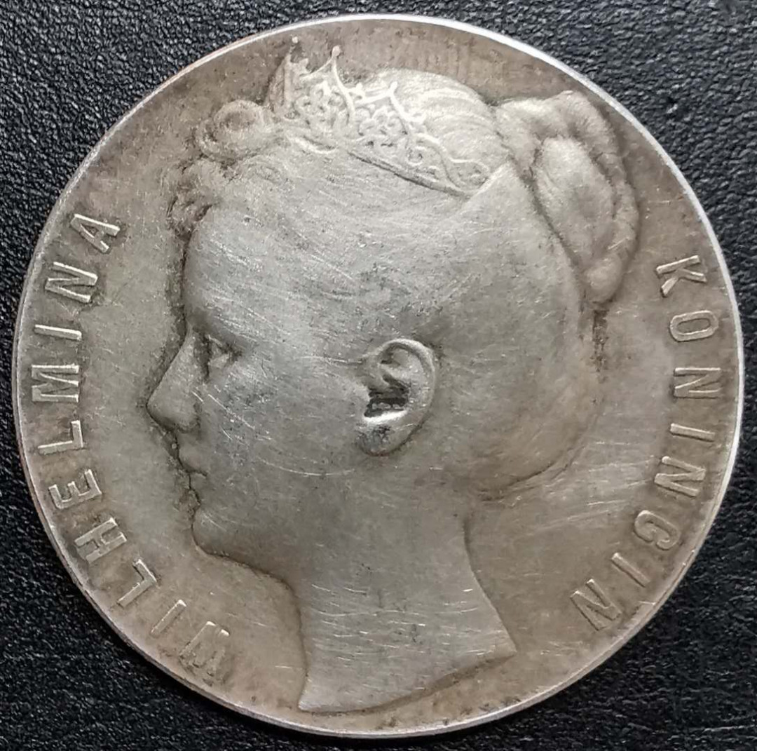 凡希社世界钱币微拍第一百二十八期 1905荷兰威廉明娜双狮纪念银章极美品