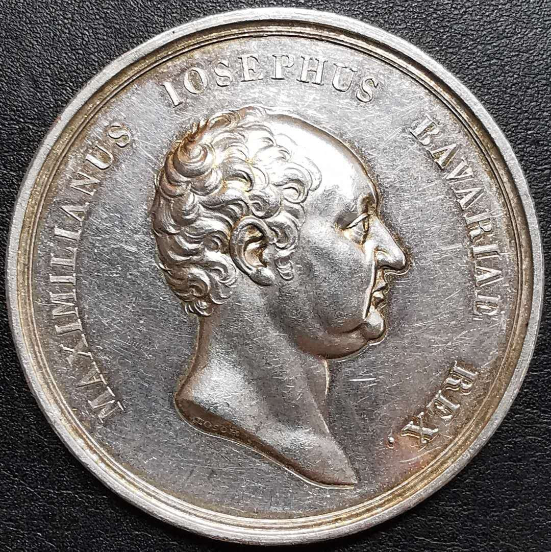 凡希社世界钱币微拍第一百二十八期 1825巴伐利亚马克西米利安大型纪念银章AU