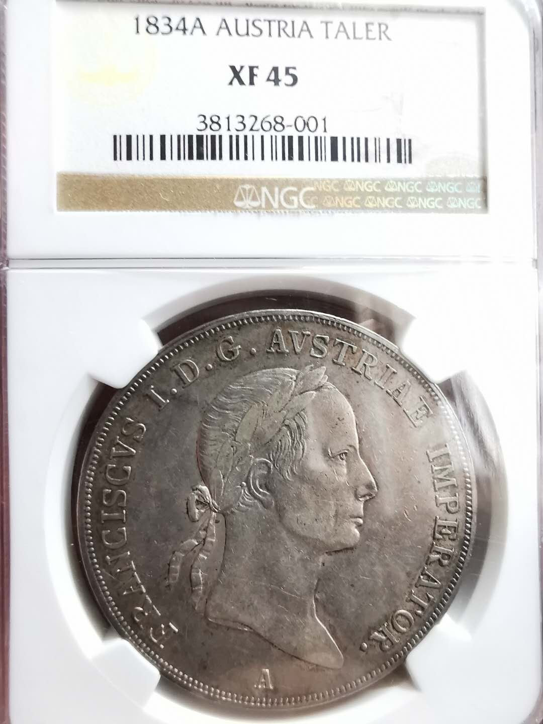 凡希社世界钱币微拍第一百二十八期 1834奥地利泰勒大银NGC-XF45