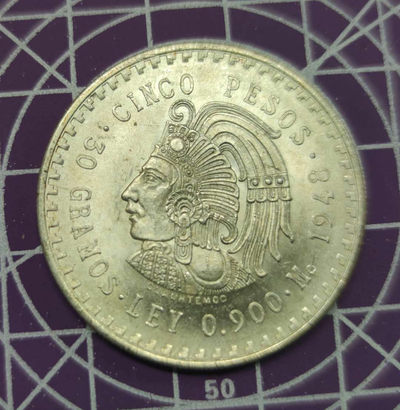 燕姐换藏第三十二拍 1948年墨西哥5比索大银币