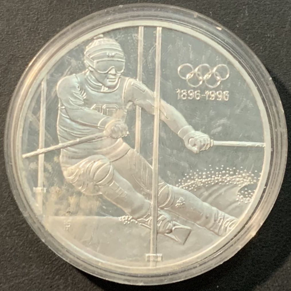 紫瑗钱币——微拍第106期 奥地利 1995年  奥运百年 滑雪 200先令 银币 精制 33.63克 0.925银 精制