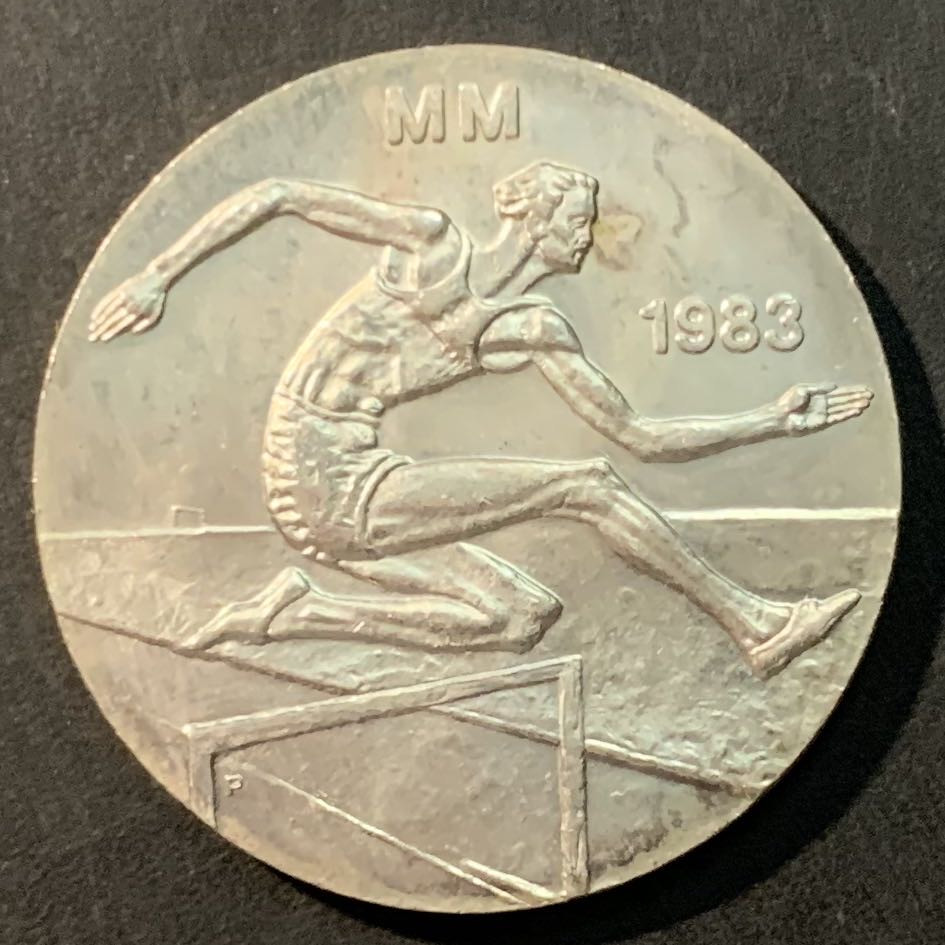 紫瑗钱币——微拍第106期 芬兰 1983年 世界田径锦标赛 50马克 22克 0.5银 UNC