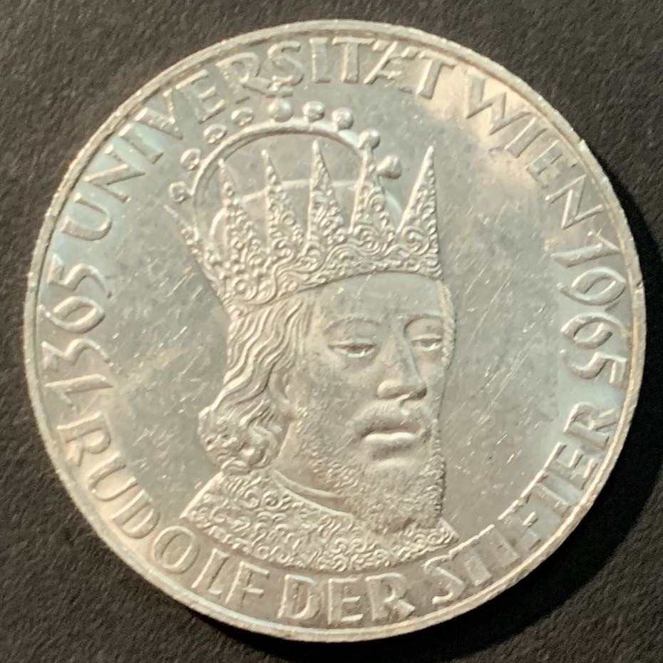 紫瑗钱币——微拍第109期 奥地利 1965年 维也纳大学600周年 50先令 20克  0.9银