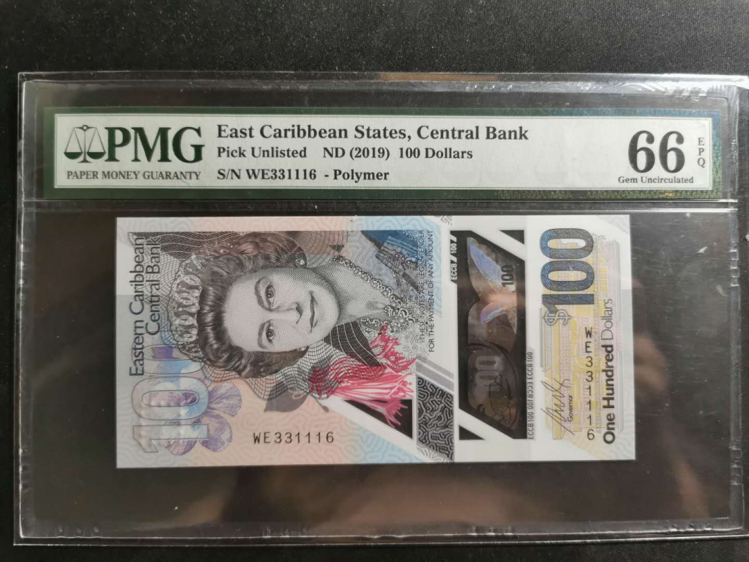 【鲸贝乐淘】千字文·第“外受傅训，入奉母仪”号拍卖 【东加勒比群岛】2019年100元，第一梯队大娘，PMG66E 