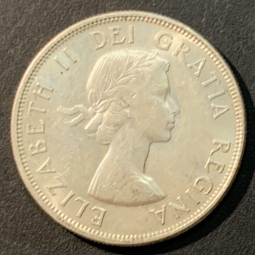 紫瑗钱币——微拍第109期 加拿大 1958年 伊丽莎白二世 50分 11.67克 0.8银