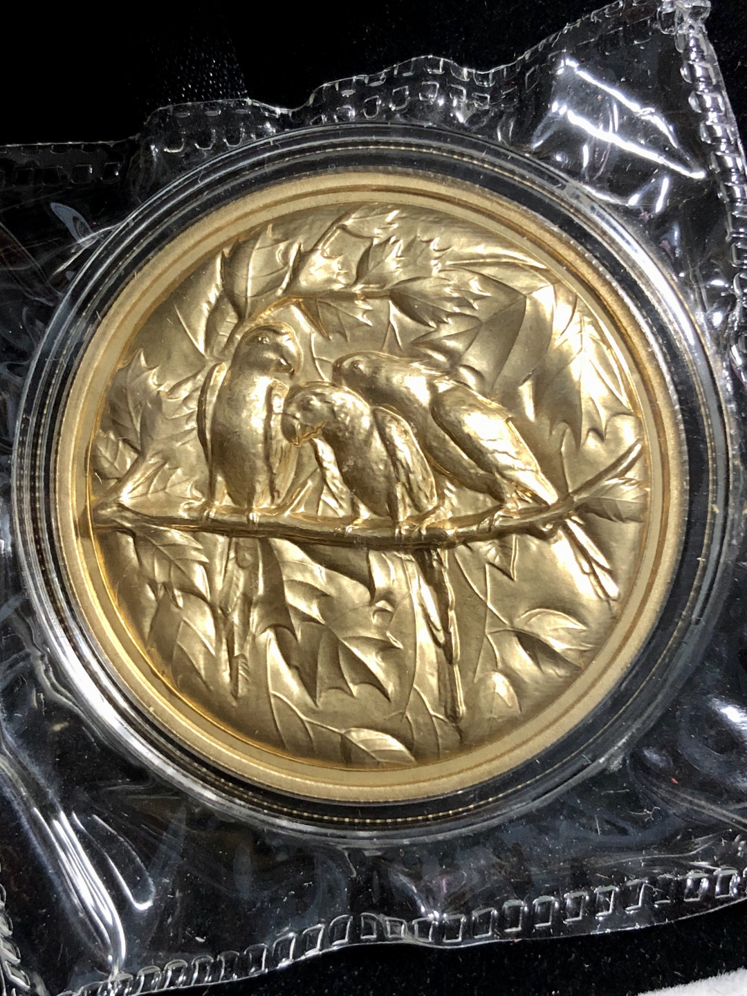 铜章拍卖专场 鹦鹉铜章 黄铜 40mm 原盒原证书