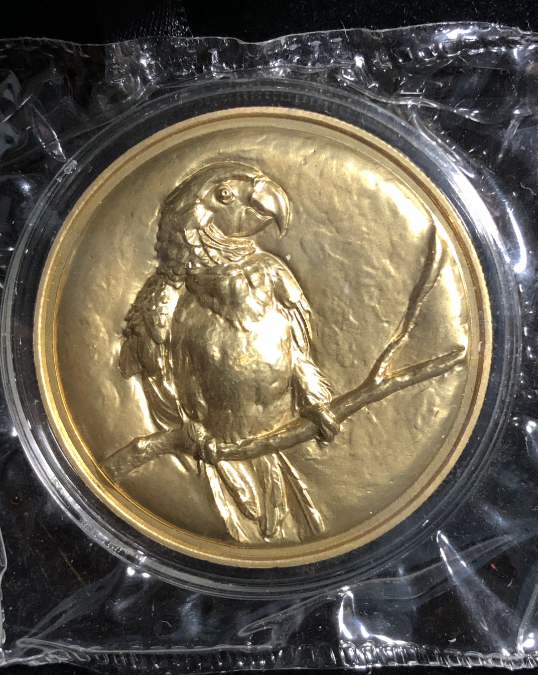 铜章拍卖专场 鹦鹉铜章 黄铜 40mm 原盒原证书